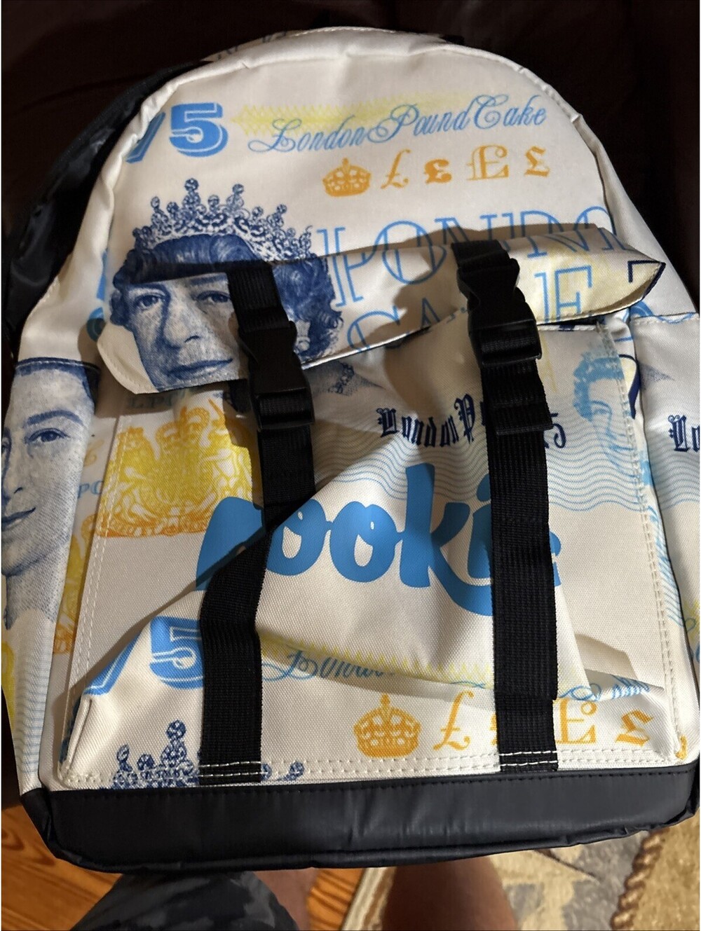 Cookies London Graphic Print Large Kids Backpack Polyester Zip Padded Straps